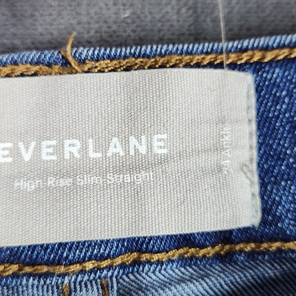 Everlane Jeans Womens Size 24 Ankle High Rise Slim Straight Cigarette Button Fly
